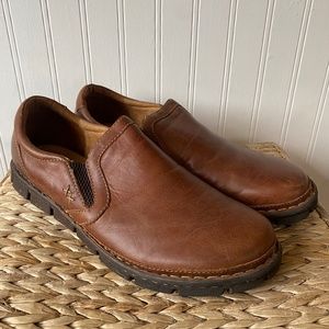 Born Mens Sawyer Loafers Leather Shoes US Size 12 Brown Dress Style Genuine Slip